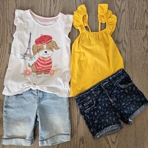 Girls summer tops and demin shorts bundle Size 7 Tommy Bahamas, Zara, George